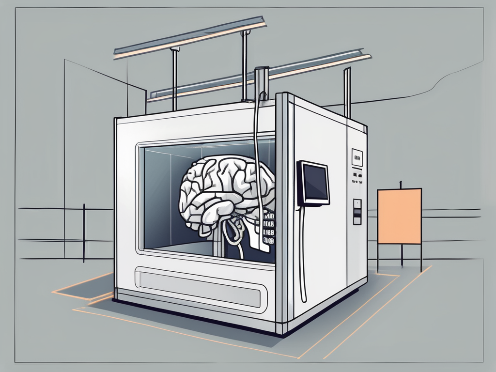 An fmri machine with a price tag hanging off of it