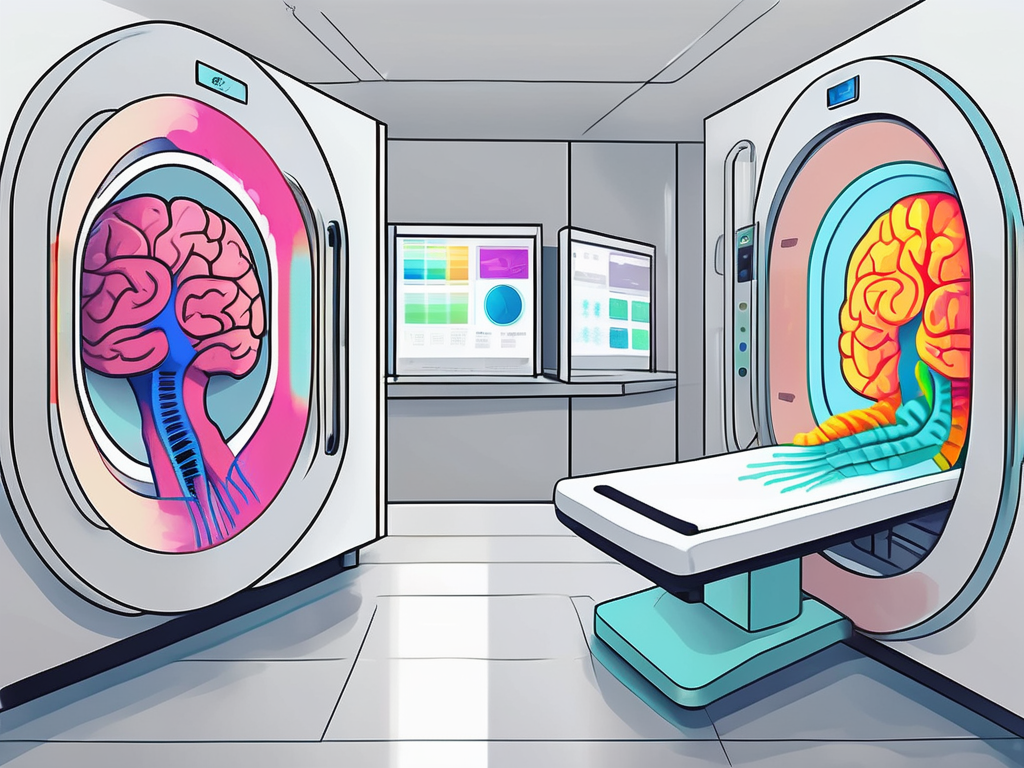 A pet scanner and an fmri machine side by side